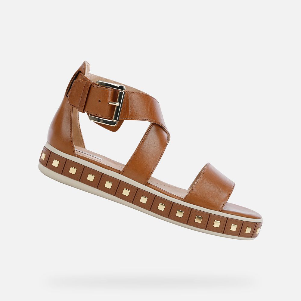 Geox Sandals Brown Leelù - Geox Womens Shoes - RPBWQJ687